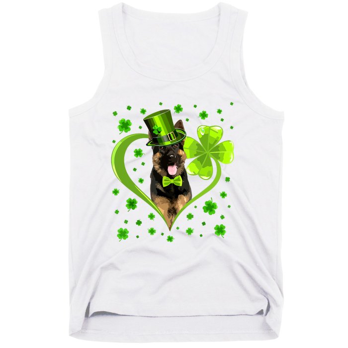 Funny Puppy Shamrock German Shepherd Dog St Patricks Day Tank Top