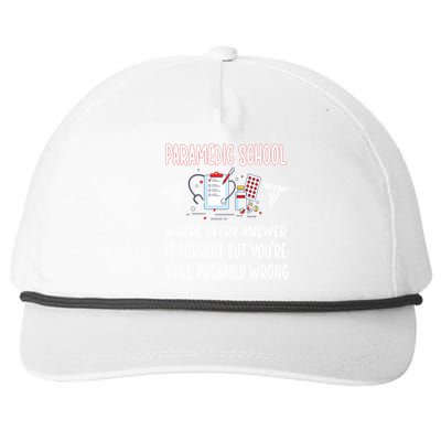 Funny Paramedic School Future Emt Student Emt School Gift Snapback Five-Panel Rope Hat