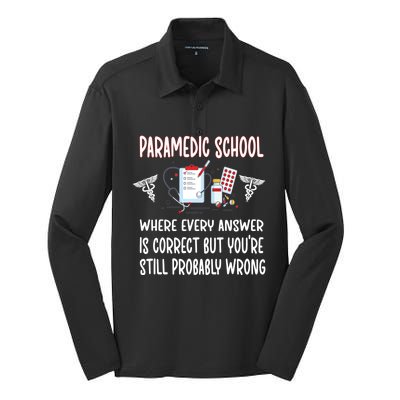 Funny Paramedic School Future Emt Student Emt School Gift Silk Touch Performance Long Sleeve Polo