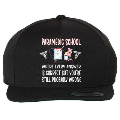 Funny Paramedic School Future Emt Student Emt School Gift Wool Snapback Cap