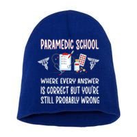 Funny Paramedic School Future Emt Student Emt School Gift Short Acrylic Beanie