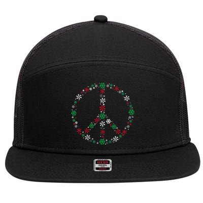 Festive Peace Sign Snowflakes Christmas Decor for a Fun Holiday Season 7 Panel Mesh Trucker Snapback Hat