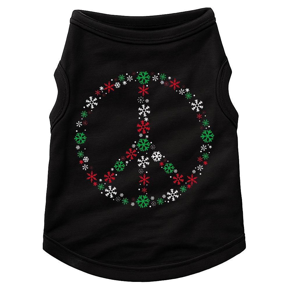 Festive Peace Sign Snowflakes Christmas Decor for a Fun Holiday Season Doggie Tank