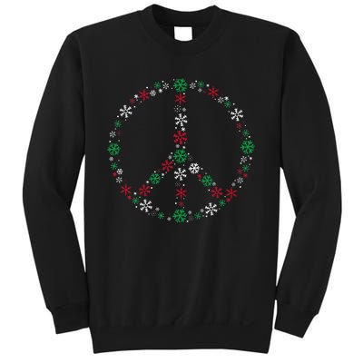 Festive Peace Sign Snowflakes Christmas Decor for a Fun Holiday Season Sweatshirt