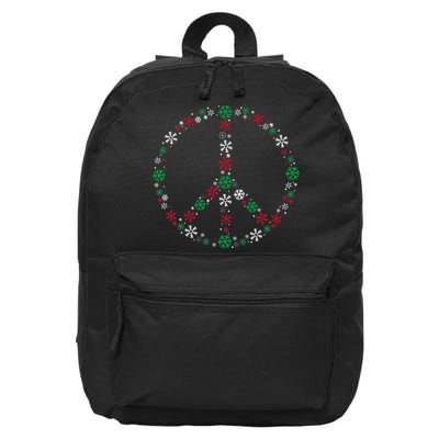 Festive Peace Sign Snowflakes Christmas Decor for a Fun Holiday Season 16 in Basic Backpack