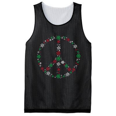 Festive Peace Sign Snowflakes Christmas Decor for a Fun Holiday Season Mesh Reversible Basketball Jersey Tank