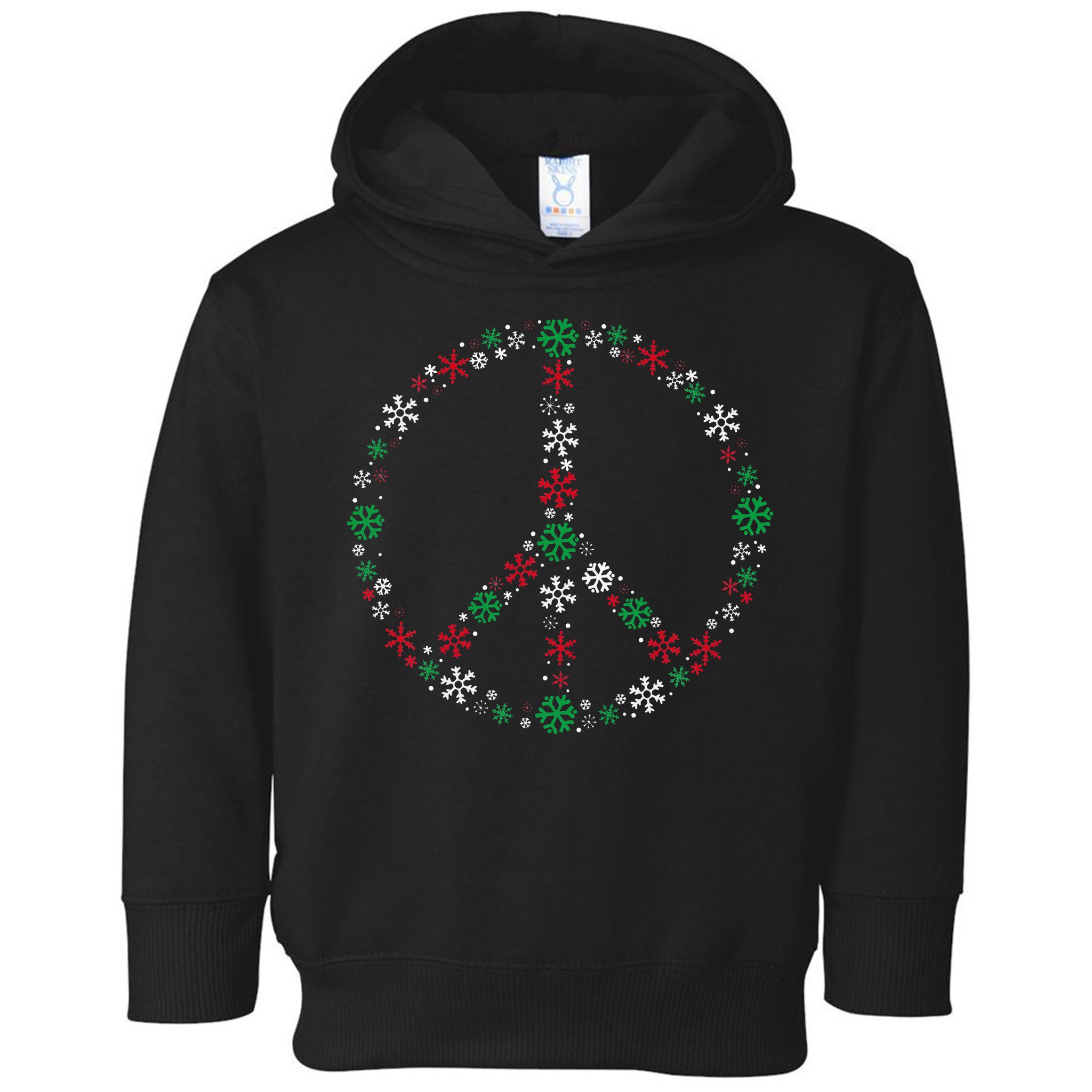Festive Peace Sign Snowflakes Christmas Decor for a Fun Holiday Season Toddler Hoodie