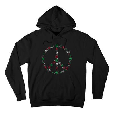 Festive Peace Sign Snowflakes Christmas Decor for a Fun Holiday Season Tall Hoodie