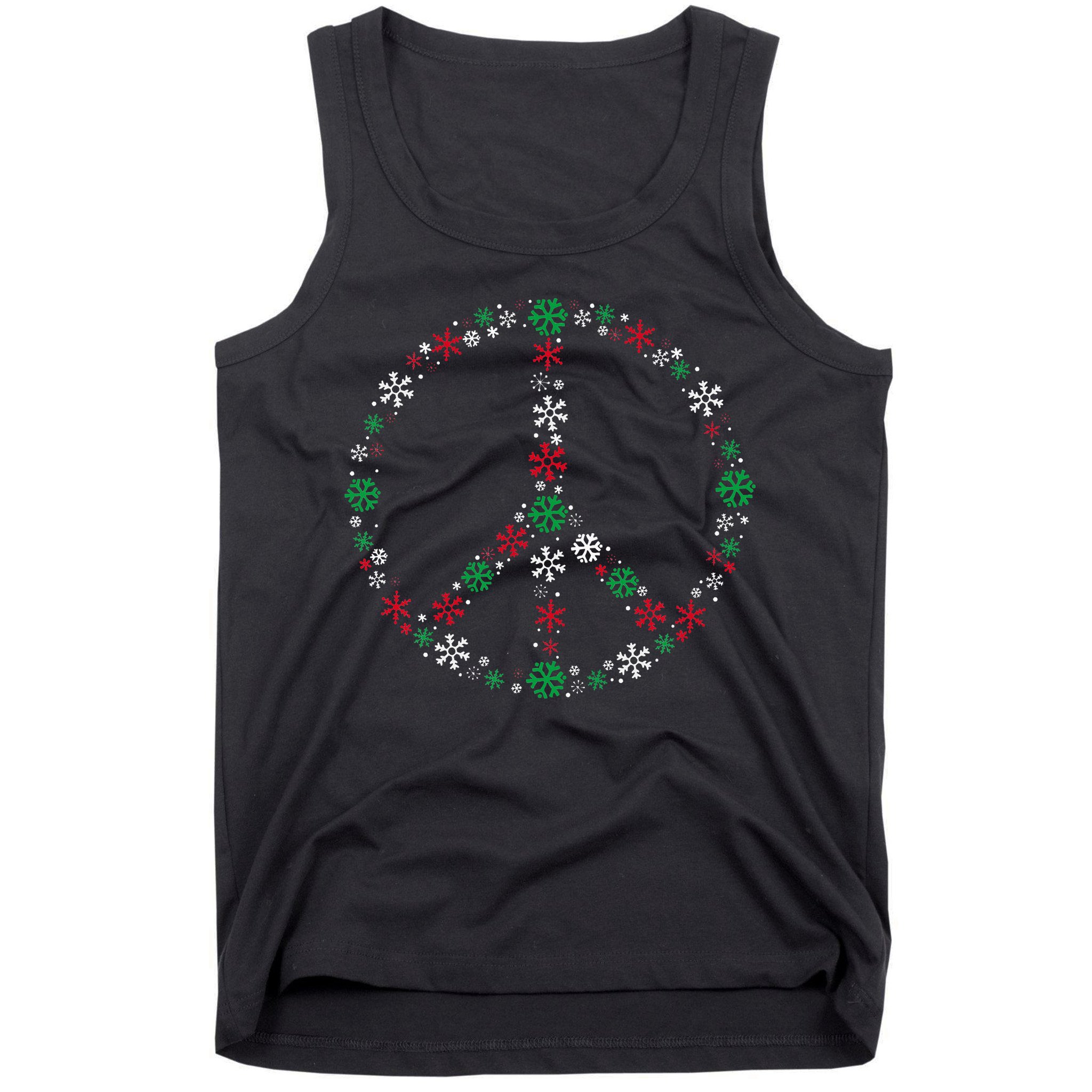 Festive Peace Sign Snowflakes Christmas Decor for a Fun Holiday Season Tank Top