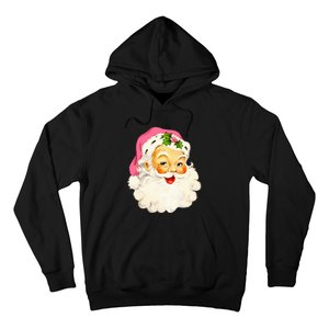 Festive Pink Santa Claus Christmas Pajamas Hoodie