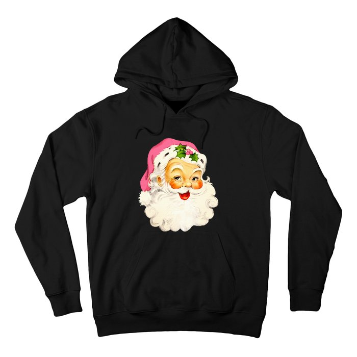 Festive Pink Santa Claus Christmas Pajamas Hoodie