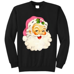 Festive Pink Santa Claus Christmas Pajamas Sweatshirt