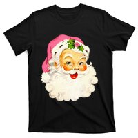 Festive Pink Santa Claus Christmas Pajamas T-Shirt