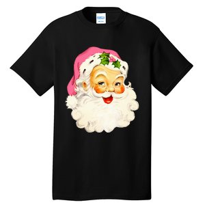 Festive Pink Santa Claus Christmas Pajamas Tall T-Shirt