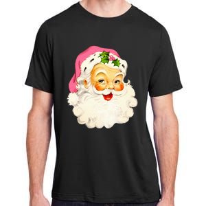 Festive Pink Santa Claus Christmas Pajamas Adult ChromaSoft Performance T-Shirt