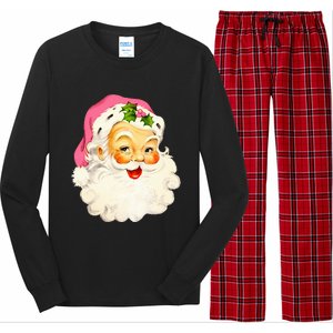 Festive Pink Santa Claus Christmas Pajamas Long Sleeve Pajama Set