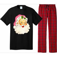 Festive Pink Santa Claus Christmas Pajamas Pajama Set