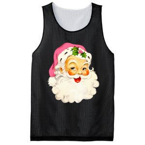 Festive Pink Santa Claus Christmas Pajamas Mesh Reversible Basketball Jersey Tank