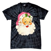 Festive Pink Santa Claus Christmas Pajamas Tie-Dye T-Shirt