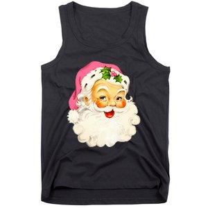 Festive Pink Santa Claus Christmas Pajamas Tank Top