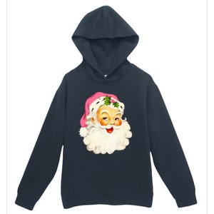 Festive Pink Santa Claus Christmas Pajamas Urban Pullover Hoodie