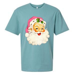 Festive Pink Santa Claus Christmas Pajamas Sueded Cloud Jersey T-Shirt