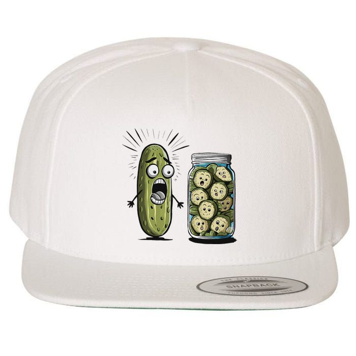 Funny Pickle Surprise A Cucumber And A Jar Of Sliced Pickles Wool Snapback Cap