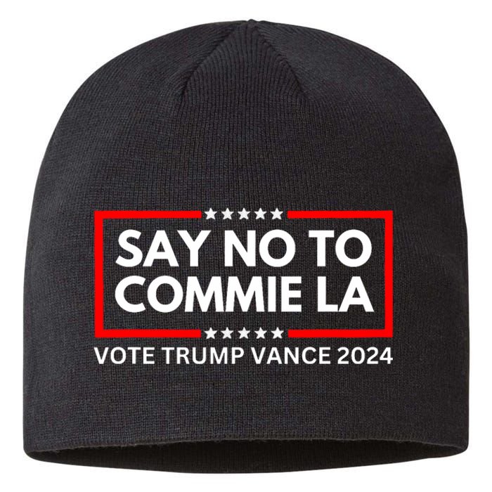 Funny Political Say No To Commie La Vote Trump Vance 2024 Sustainable Beanie