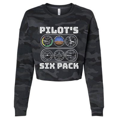 Fun Pilots Sixpack Flight Instruts Six Pack Great Gift Cropped Pullover Crew