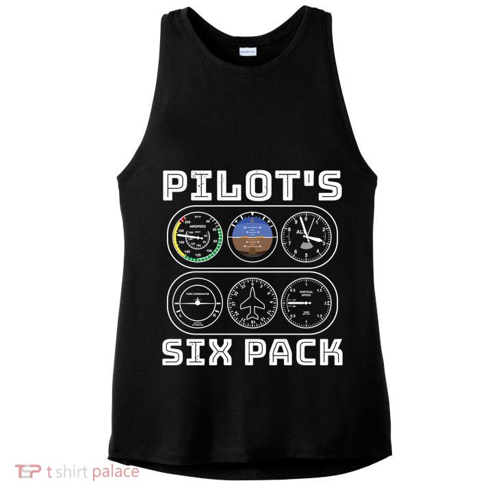 Fun Pilots Sixpack Flight Instruts Six Pack Great Gift Ladies PosiCharge Tri-Blend Wicking Tank