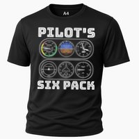 Fun Pilots Sixpack Flight Instruts Six Pack Great Gift Cooling Performance Crew T-Shirt