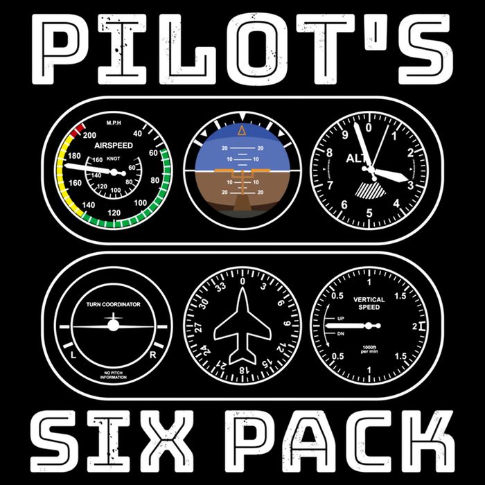Fun Pilots Sixpack Flight Instruts Six Pack Great Gift Cooling Performance Crew T-Shirt
