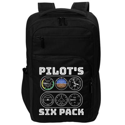 Fun Pilots Sixpack Flight Instruts Six Pack Great Gift Impact Tech Backpack