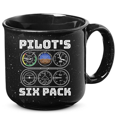 Fun Pilots Sixpack Flight Instruts Six Pack Great Gift 15oz Campfire Ceramic Mug
