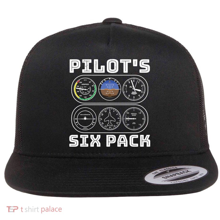 Fun Pilots Sixpack Flight Instruts Six Pack Great Gift Flatbill Hat