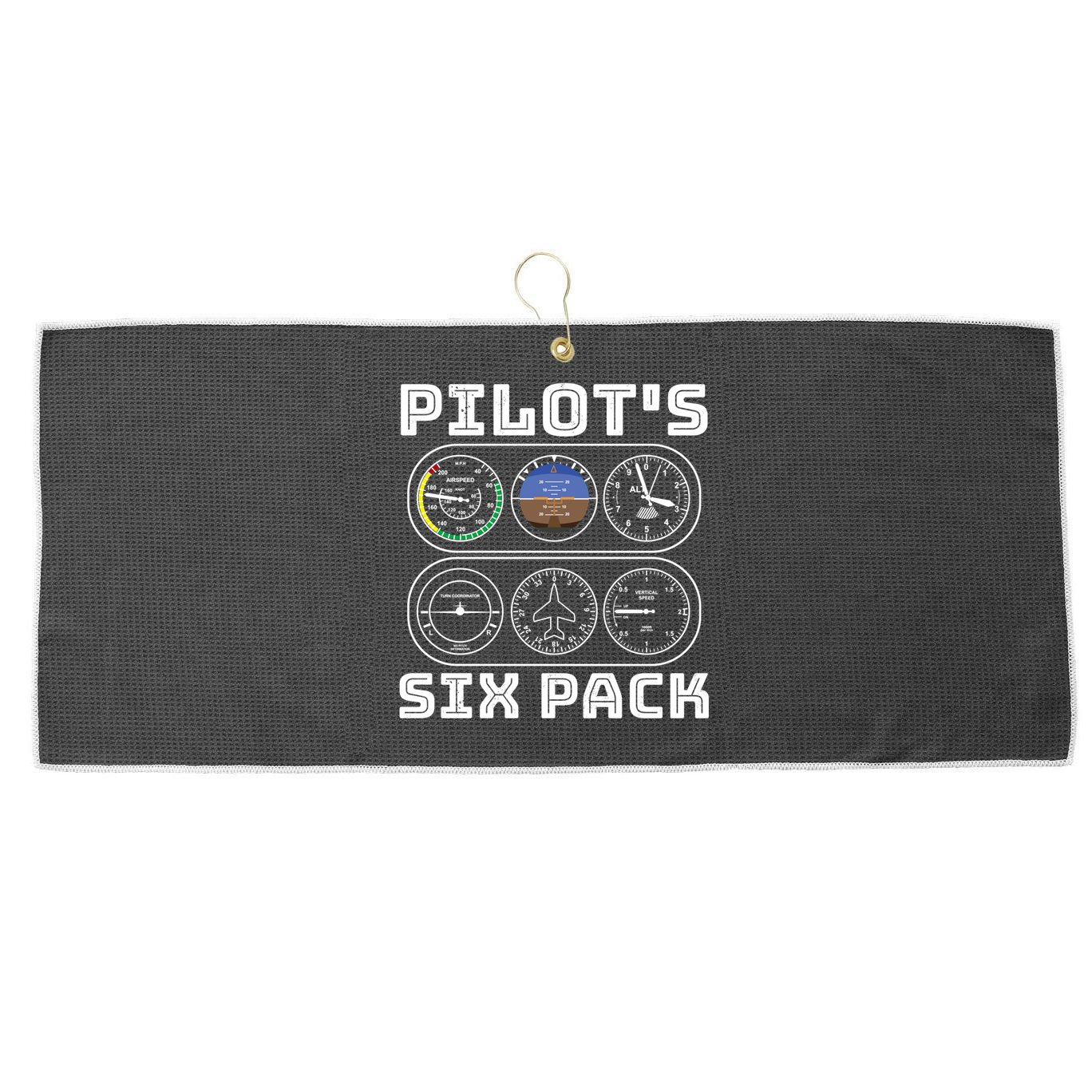 Fun Pilots Sixpack Flight Instruts Six Pack Great Gift Large Microfiber Waffle Golf Towel