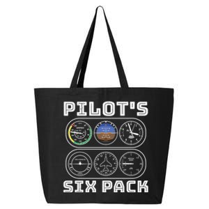 Fun Pilots Sixpack Flight Instruts Six Pack Great Gift 25L Jumbo Tote