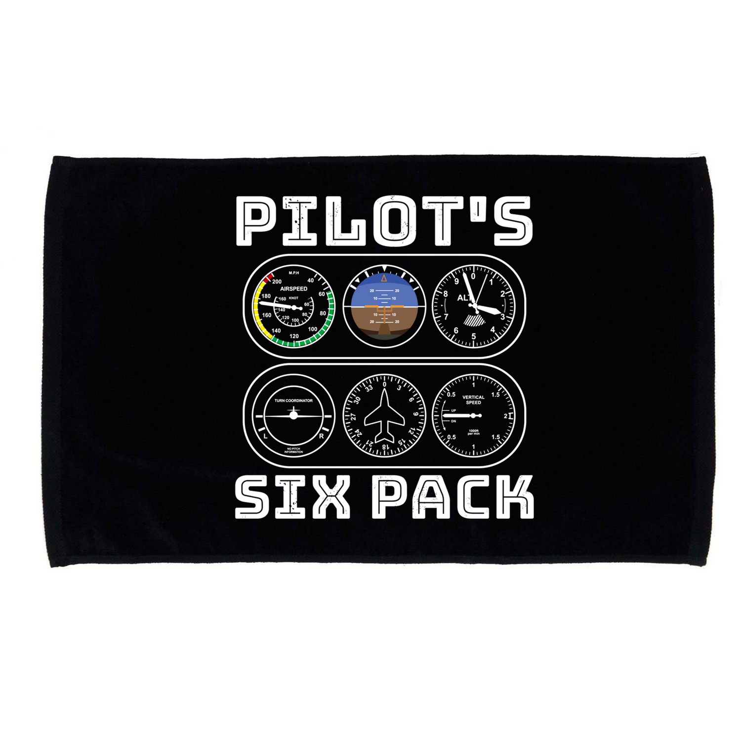 Fun Pilots Sixpack Flight Instruts Six Pack Great Gift Microfiber Hand Towel