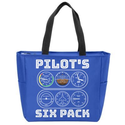 Fun Pilots Sixpack Flight Instruts Six Pack Great Gift Zip Tote Bag