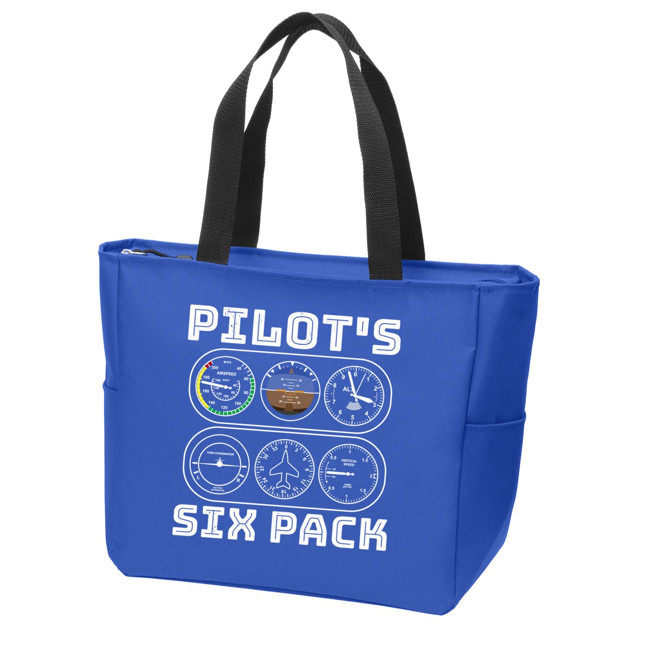 Fun Pilots Sixpack Flight Instruts Six Pack Great Gift Zip Tote Bag