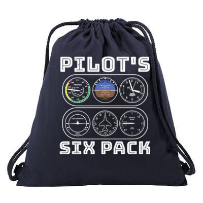 Fun Pilots Sixpack Flight Instruts Six Pack Great Gift Drawstring Bag