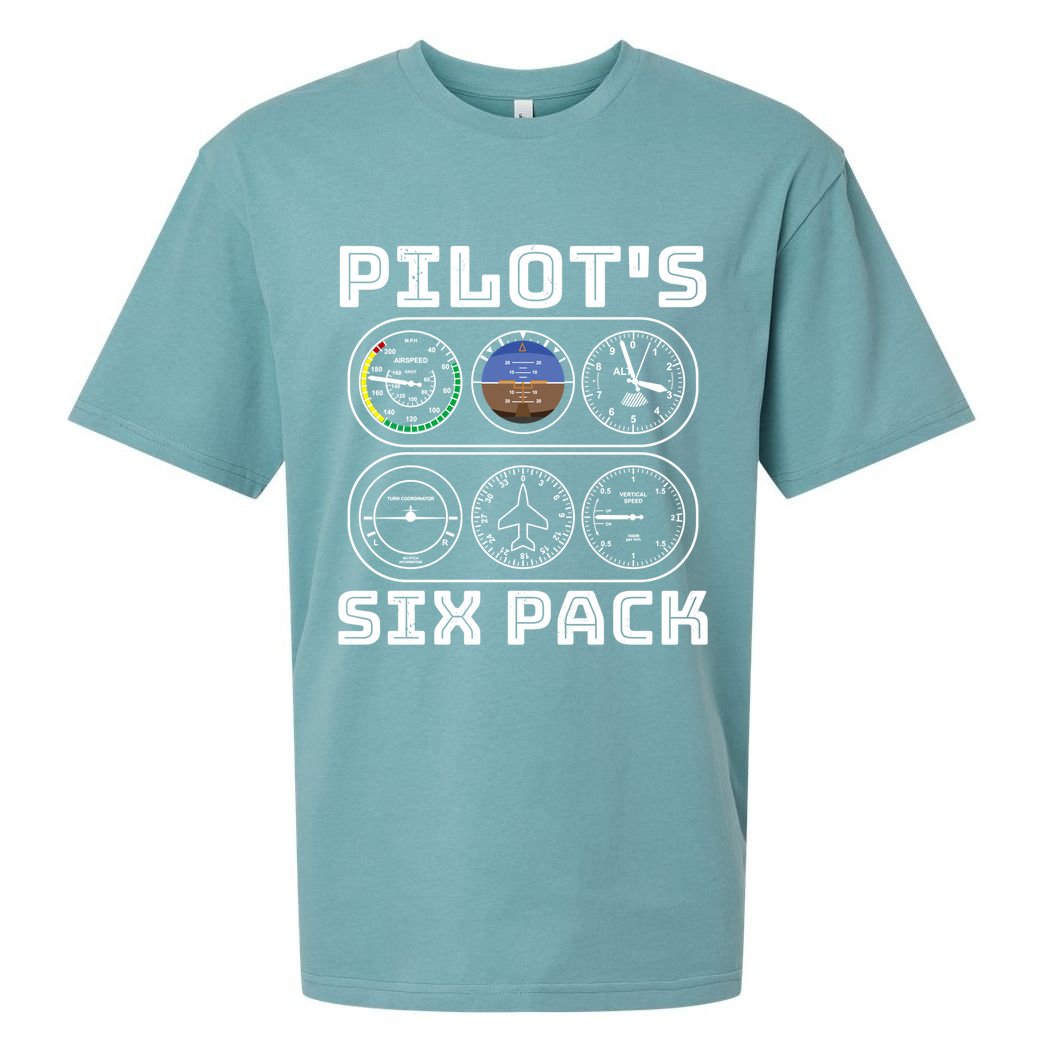 Fun Pilots Sixpack Flight Instruts Six Pack Great Gift Sueded Cloud Jersey T-Shirt