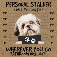Funny Personal Stalker Shih Tzu Dog Lover Cotton Canvas Backpack