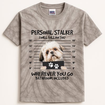 Funny Personal Stalker Shih Tzu Dog Lover Kids Tie-Dye T-Shirt
