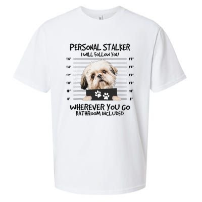 Funny Personal Stalker Shih Tzu Dog Lover Sueded Cloud Jersey T-Shirt