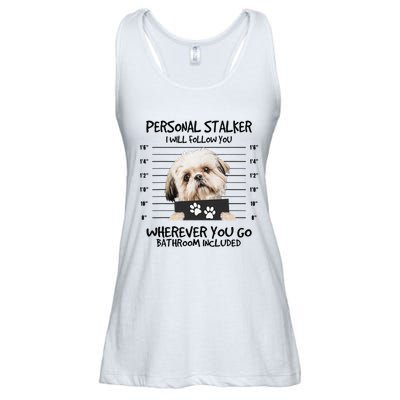 Funny Personal Stalker Shih Tzu Dog Lover Ladies Essential Flowy Tank