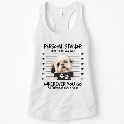 Funny Personal Stalker Shih Tzu Dog Lover Womens Tank Top