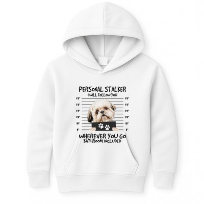 Funny Personal Stalker Shih Tzu Dog Lover Kids Hoodie