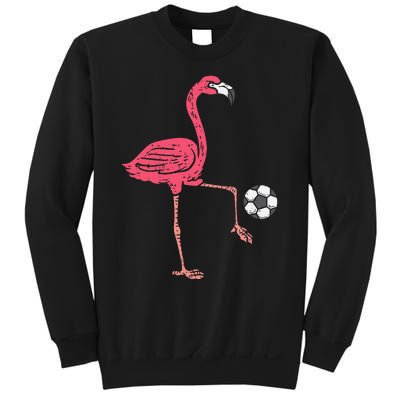 Flamingo Playing Soccer Football Player Sweatshirt