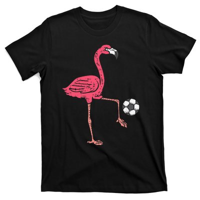 Flamingo Playing Soccer Football Player T-Shirt